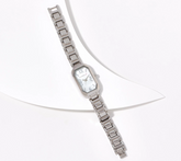 Isaac Mizrahi Live! Faceted Tank Case Silvertone Bracelet Watch One Size